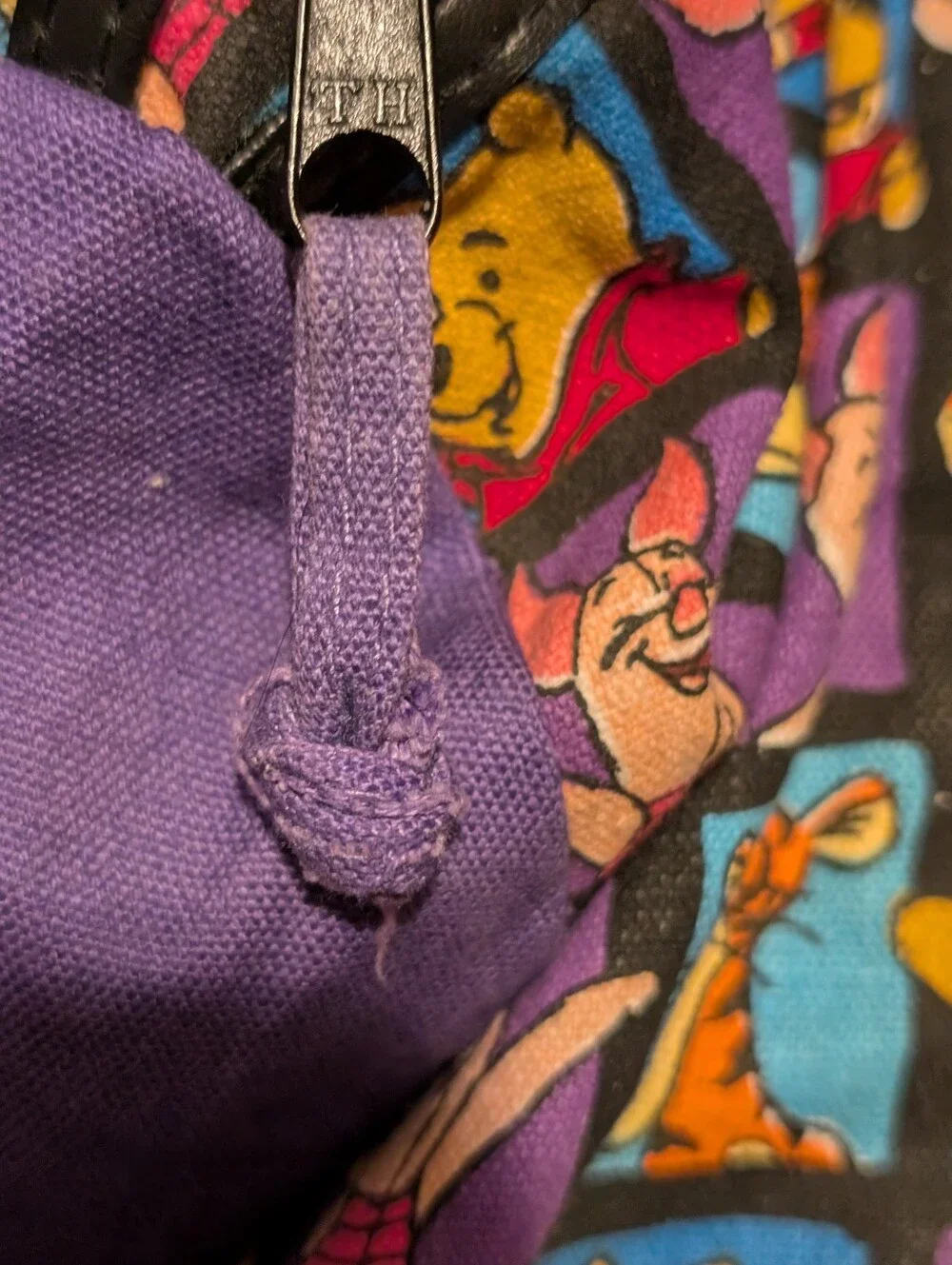 Vintage 90s Disney Winnie the Pooh & Friends Duffle Bag Or Diaper Purple Canvas